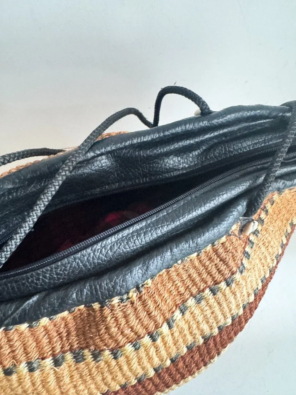 Vintage Natural Straw Sisal Classic Oval Basket Bag